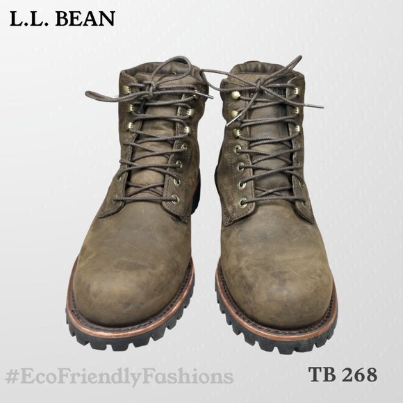 LL Bean Mens Brown Katahdin Iron Works Tek 2.5 Leather Boots Size 11.5M - Picture 2 of 7